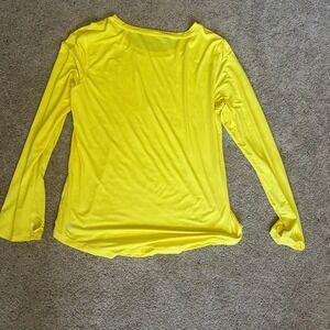 Zyia Active Long Sleeve Top Athletic Thumb Holes Lightweight‎ Yellow Size L